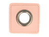 Ösen Patch Quadrat für Kordeln rosa-altsilber 14mm Lederimitat