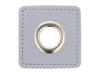 Ösen Patch Quadrat für Kordeln grau-nickel 8mm Lederimitat