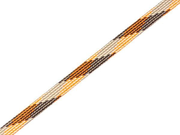 1m Flachkordel Twist Me Plaid Glory weiß-papaia-sabbia-schwarz 15mm