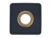 Ösen Patch Quadrat für Kordeln dunkelblau-bronze 8mm Lederimitat