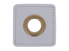 Ösen Patch Quadrat für Kordeln grau-bronze 11mm Lederimitat