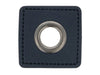 Ösen Patch Quadrat für Kordeln dunkelblau-altsilber 8mm Lederimitat