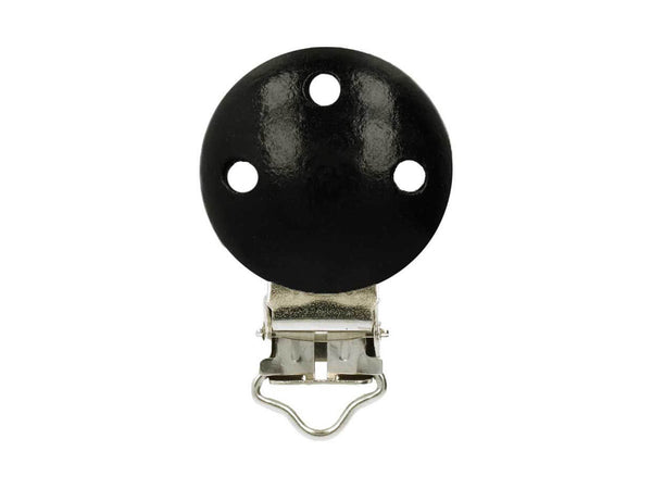 1 Stück Schnullerkettenclip Holz schwarz