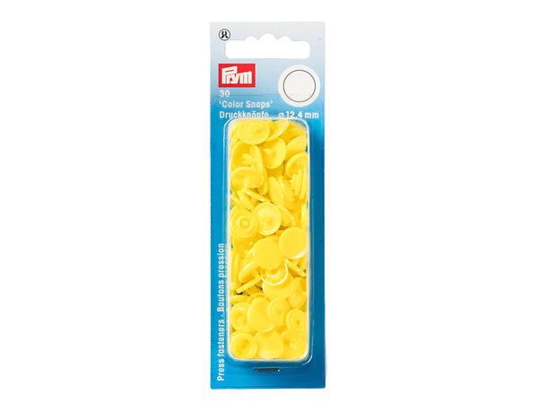 Prym 393107 Nähfrei Druckknöpfe Color Snaps rund 12,4 mm hellgelb - 30 Stück