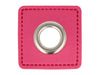 Ösen Patch Skai Quadrat für Kordeln pink-silber 8mm Lederimitat