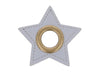 Ösen Patch Stern für Kordeln grau-bronze 8mm Lederimitat