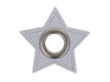 Ösen Patch Stern für Kordeln grau-altsilber 8mm Lederimitat