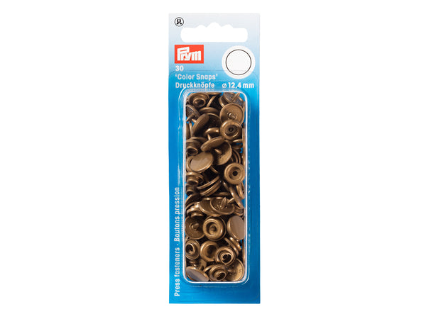 Prym 393111 Nähfrei Druckknöpfe Color Snaps rund 12,4 mm gold - 30 Stück