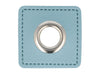 Ösen Patch Skai Quadrat für Kordeln rauchblau-silber 11mm Lederimitat