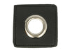 Ösen Patch Quadrat für Kordeln schwarz-nickel 14mm Lederimitat