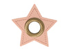 Ösen Patch Stern für Kordeln rosa-bronze 8mm Lederimitat