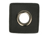 Ösen Patch Quadrat für Kordeln schwarz-altsilber 14mm Lederimitat