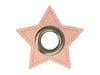 Ösen Patch Stern für Kordeln rosa-altsilber 8mm Lederimitat