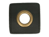 Ösen Patch Quadrat für Kordeln schwarz-bronze 14mm Lederimitat