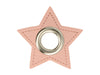 Ösen Patch Stern für Kordeln rosa-nickel 8mm Lederimitat