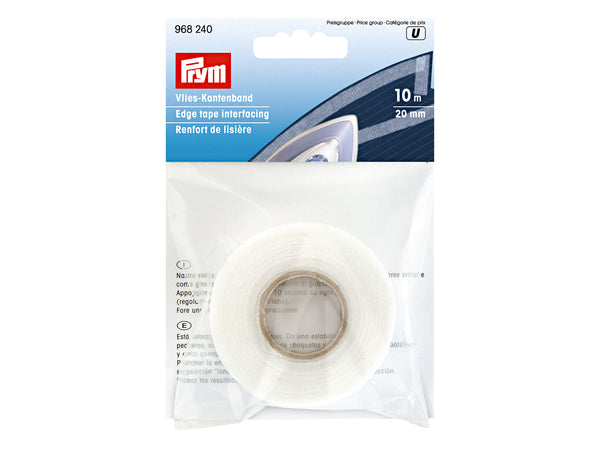 PRYM 968240 Vlies Kantenband 20mm - 10m - weiß, zum Aufbügeln