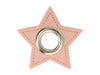 Ösen Patch Stern für Kordeln rosa-nickel 11mm Lederimitat