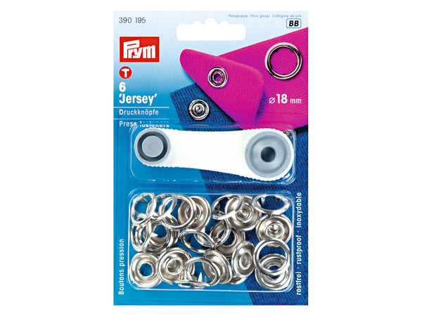 Prym 390195 Nähfrei Druckknöpfe Zackenring silber 18mm - 6 Stück
