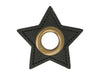 Ösen Patch Stern für Kordeln schwarz-bronze 8mm Lederimitat