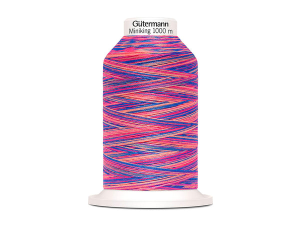 1 Rolle Gütermann Miniking Nähgarn Multicolor No.120 neonpink-royalblau 1000m