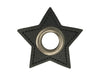 Ösen Patch Stern für Kordeln schwarz-altsilber 8mm Lederimitat
