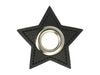 Ösen Patch Stern für Kordeln schwarz-nickel 8mm Lederimitat