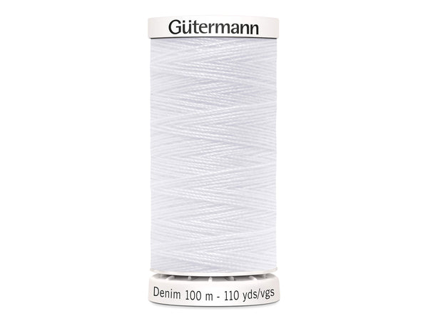 Gütermann Denim Nähgarn No. 50 (100m) 1005 - Reinweiß