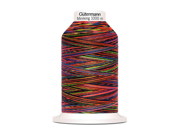 1 Rolle Gütermann Miniking Nähgarn Multicolor No.120 neonorange-bunt 1000m