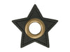 Ösen Patch Stern für Kordeln schwarz-bronze 11mm Lederimitat