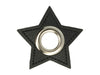 Ösen Patch Stern für Kordeln schwarz-nickel 11mm Lederimitat