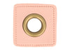 Ösen Patch Quadrat für Kordeln rosa-bronze 8mm Lederimitat