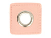 Ösen Patch Quadrat für Kordeln rosa-nickel 8mm Lederimitat