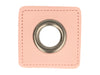 Ösen Patch Quadrat für Kordeln rosa-altsilber 8mm Lederimitat