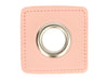 Ösen Patch Quadrat für Kordeln rosa-nickel 11mm Lederimitat