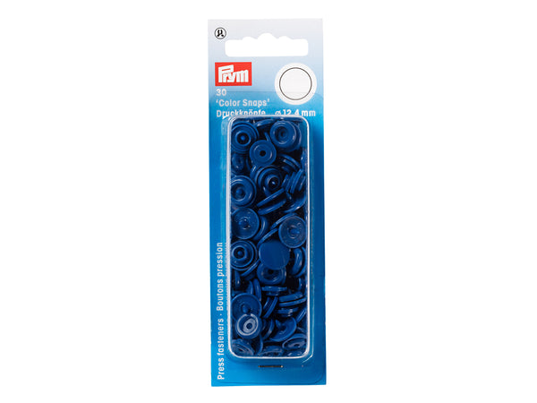 Prym 393158 Nähfrei Druckknöpfe Color Snaps rund 12,4 mm blau - 30 Stück