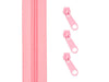 1m Endlos Spiralreißverschluss 5mm + 3 Zipper - 137 - rosa