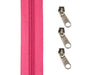 1m Endlos Spiralreißverschluss 5mm - 146 - pink + 3 Zipper - 031 - silber