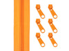 2m Endlos Spiralreißverschluss 5mm + 6 Zipper - 158 - orange