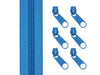 2m Endlos Spiralreißverschluss 5mm + 6 Zipper - 219 - blau
