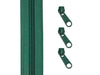 1m Endlos Spiralreißverschluss 5mm + 3 Zipper - 272 - dunkelgrün