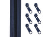 2m Endlos Spiralreißverschluss 5mm + 6 Zipper - 330 - dunkelblau