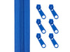 2m Endlos Spiralreißverschluss 5mm + 6 Zipper - 340 - königsblau