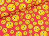 Baumwolljersey Smiley pink-gelb