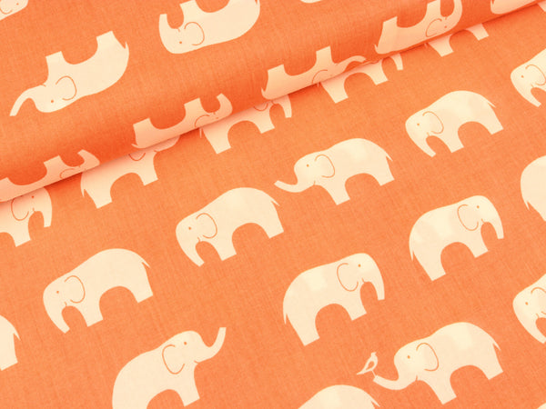 Monaluna Elefanten weiß auf lachs Organic cotton