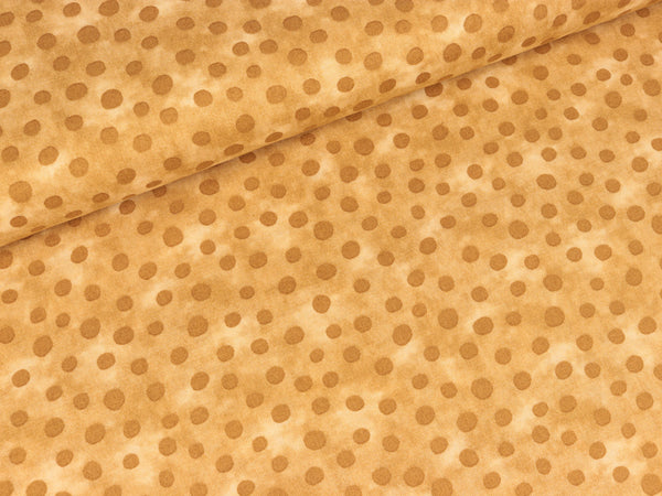 Baumwollstoff Batikdotties beige