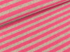 Sweatshirtstoff Martin Streifen pink auf Hellgrau