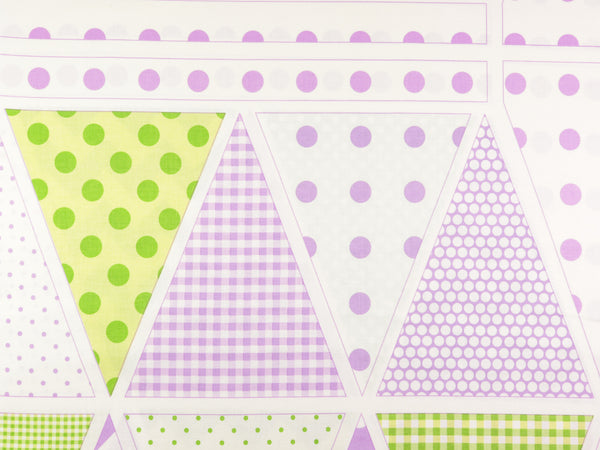 Wimpelkette Riley Blake Holiday Banners weiß-flieder-hellgrün Panel 60cm