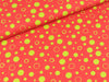 Baumwolljersey Bubbledrops lime auf Rot