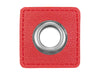 Ösen Patch 3 x 3cm für Kordeln rot Lederimitat