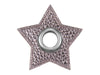 Ösen Patch Stern für Kordeln grau metallic Lederimitat